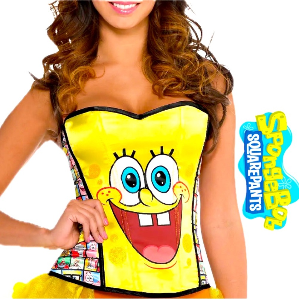 SPONGEBOB SQUAREPANTS Corset Bustier Halloween Costume Adult Size M/L